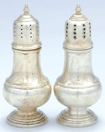 10 (Sterling, Hollowware) Salt and Pepper Set