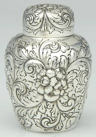 148 (Sterling, Hollowware) Tea Caddy & Lid
