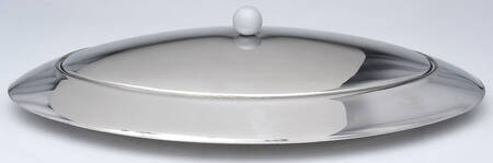 DID1 (Stainless, Hollowware) Buffet Server with Lid & Oval Ceramic Dish