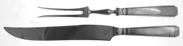 Lady Wilhelmina (Stainless) Large 2-Piece Roast Carving Set w/Stainless Blade by Ekco Silver