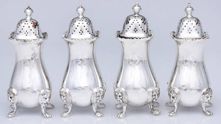 Silverplate Hollowware Salt and Pepper Sets (2 Pair)