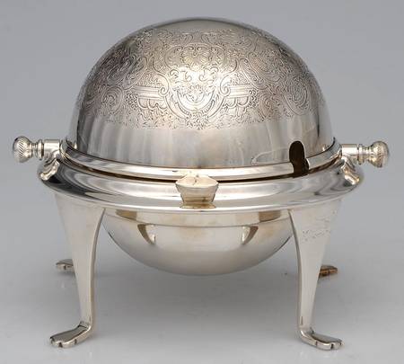 Silverplate Hollowware Round Roll Top Butter No Glass Liner