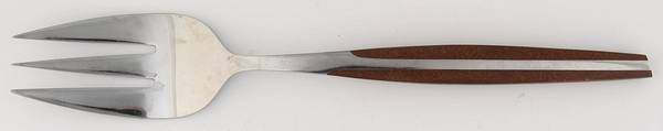 ELD2-BROWN (STAINLESS) Large Solid Cold Meat Serving Fork