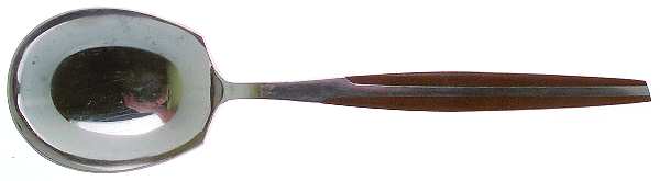ELD2-BROWN (STAINLESS) Solid Smooth Casserole Spoon