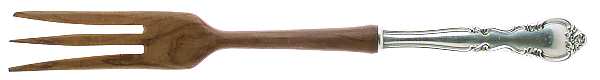 American Classic (Sterling, 1944) Salad Serving Fork with Wooden Prongs
