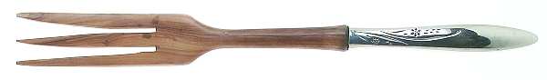 Helene (Sterling, 1955) Salad Serving Fork with Wooden Prongs