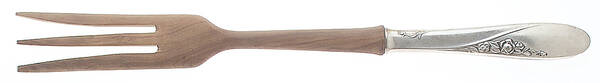 Rose Spray (Sterling, 1955) Salad Serving Fork with Wooden Prongs