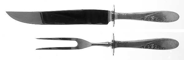 Rose Spray (Sterling, 1955) Small Stainless Blade 2-Piece Steak Carving Set