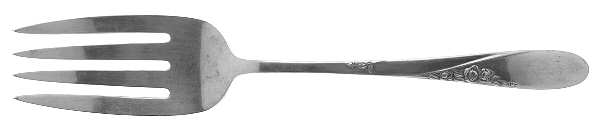 Rose Spray (Sterling, 1955) Medium Solid Cold Meat Serving Fork