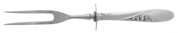 Rose Spray (Sterling, 1955) Small Steak Carving Fork with Stainless Prongs