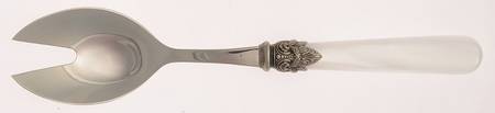Napoleon-Pearl White (Stainless) Salad Serving Fork with Stainless Prongs