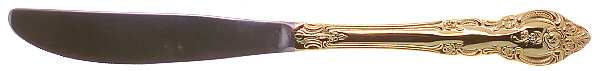 Baroque Gold (Gold Electroplate) Modern Solid Knife by Estia
