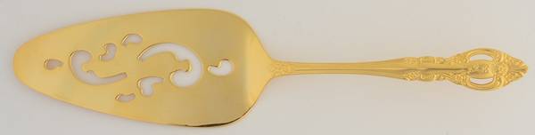 Baroque Gold (Gold Electroplate) Solid Pierced Pie Server
