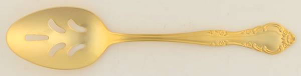 Golden Cascade (Gold Electroplate) Pierced Tablespoon (Serving Spoon)