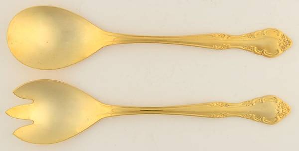 Golden Cascade (Gold Electroplate) (2 Pc) Solid Salad Set
