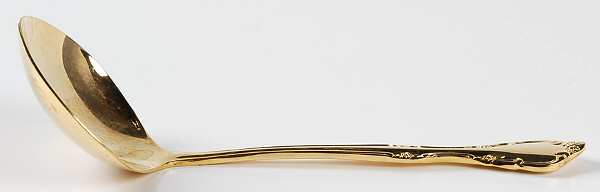 Golden Cascade (Gold Electroplate) Solid Gravy Ladle