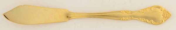 Golden Cascade (Gold Electroplate) Flat Handle Master Butter Knife