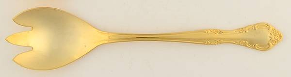 Golden Cascade (Gold Electroplate) Solid Salad Serving Fork