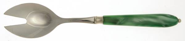 Vendome-Pearl Green (Stainless) Salad Serving Fork with Stainless Prongs