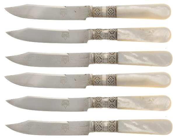 Pearl Handle Flatware 1 (Sterling) (Set of 6) Pearl Handle Individual Fruit Knives