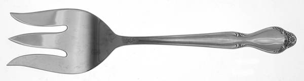 Wedding Rose (Stainless) Medium Solid Cold Meat Serving Fork