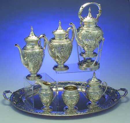 Champlain (Sterling, Hollowware) 7 Piece Tea Set (SCP, STP, SCR, SSU, SWB, SKES & WTL)