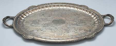 275F (Silverplate, Hollowware) Large Silverplate Waiter Tray