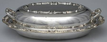 Silverplate Hollowware 12" Oval Double Vegetable