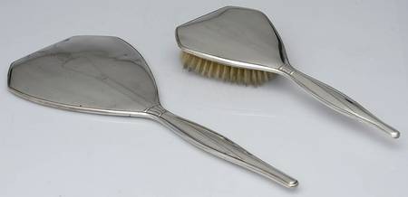 Sterling Hollowware 2 Pc Vanity Set (Hair Brush and Mirror)