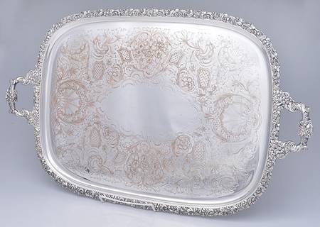 Silverplate Hollowware 24" Waiter Tray