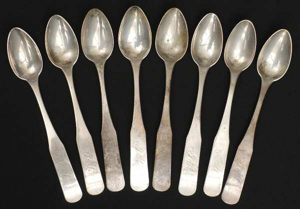 Coin Silver Flatware Teaspoon - Set of 8
