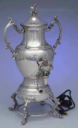 Silverplate Hollowware Percolator & Lid w/Cord & Filter