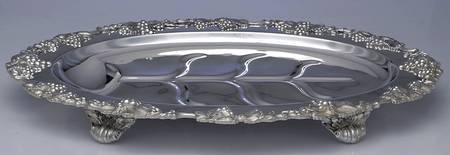 5336 (Silverplate, Hollowware) 20" 4 Toed Meat Platter with Well