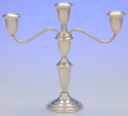 Sterling Candlesticks 9" 3 Light Candleabra
