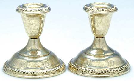 Sterling Candlesticks Pair of Weighted Candleholders