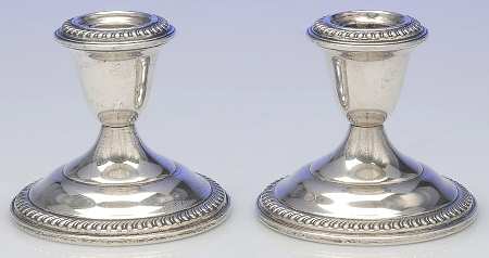 Sterling Candlesticks Pair of Weighted Candleholders
