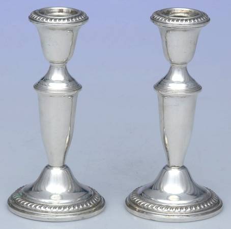 Sterling Candlesticks Pair of Weighted Candlesticks