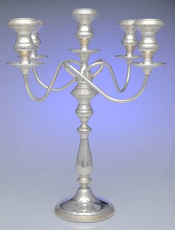 Sterling Candlesticks Weighted 5 Light Candelabra