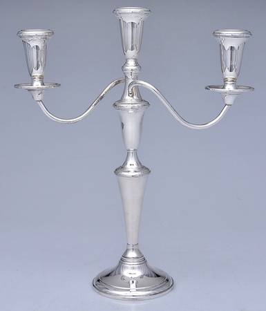 Sterling Candlesticks Weighted 3 Light Candelabra