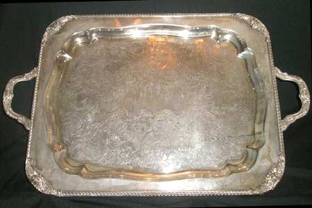 ETH1 (Silverplate, Hollowware) Large Silverplate Waiter Tray