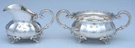 EUF9 (Sterling, Hollowware) Mini Creamer and Open Sugar Set