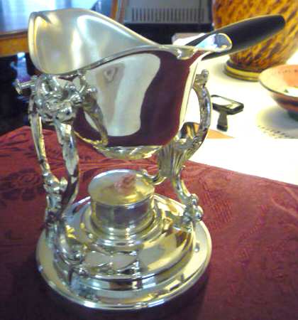 Silverplate Hollowware Sauce Boat W/Warmer