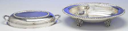 216 (Silverplate, Hollowware) Footed Double Vegetable with Lid