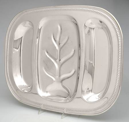 70G (Silverplate, Hollowware) 3-Part Silverplate Platter