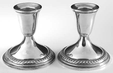 386 (Sterling, Hollowware) Pair of Weighted Candleholders