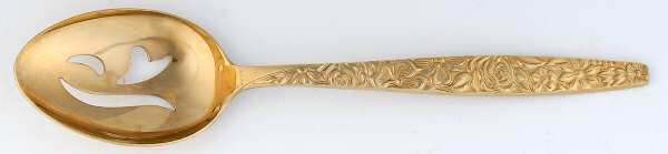 Las Palmas (Gold Electroplate) Pierced Tablespoon (Serving Spoon)