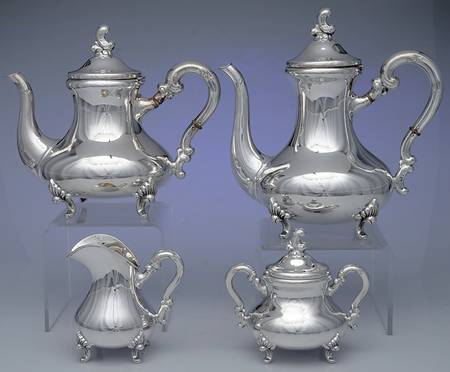 EIL3 (Sterling, Hollowware) 4 Piece Tea Set (SCP, STP, SCR, SSU)