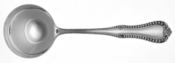 Georgian Bead (Sterling) Round Bowl Soup Spoon (Bouillon)