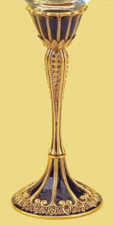 Stemware (Gold & Silverplated) St Moritz Stem-Gold Plated, Cobalt w/Topaz Crystal