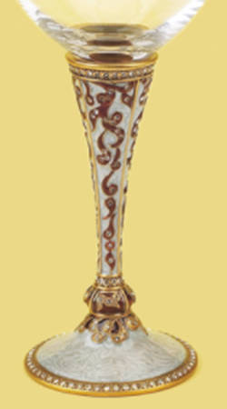 Stemware (Gold & Silverplated) Brussels Stem-Goldplated,Pearl w/Swarovski Cry